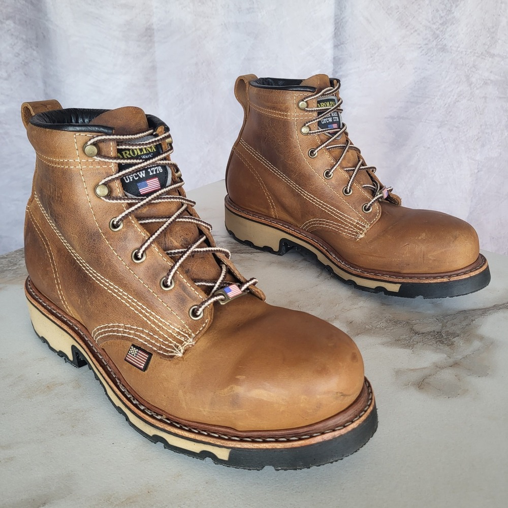 Carolina Men's 6" Ferric USA Work Boots Men's Size 9.5 D Steel Toe UFCW